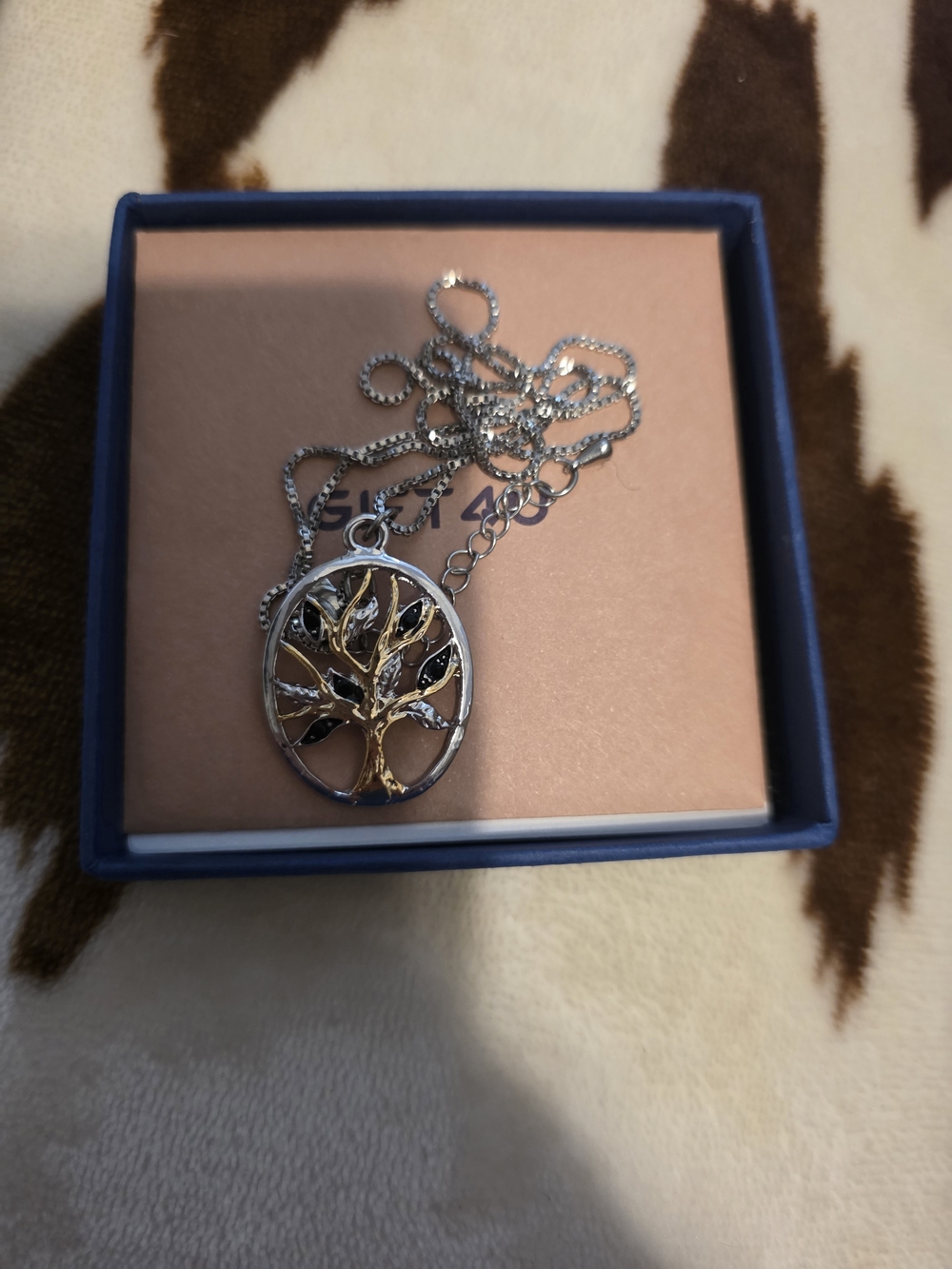 Two-Tone Tree of Life Pendant Necklace - Silver & Gold Accents